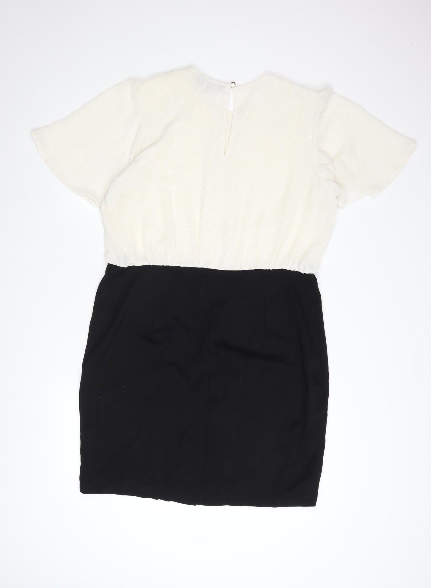 Next Women’s Black White Colourblock Shift Dress Size 18