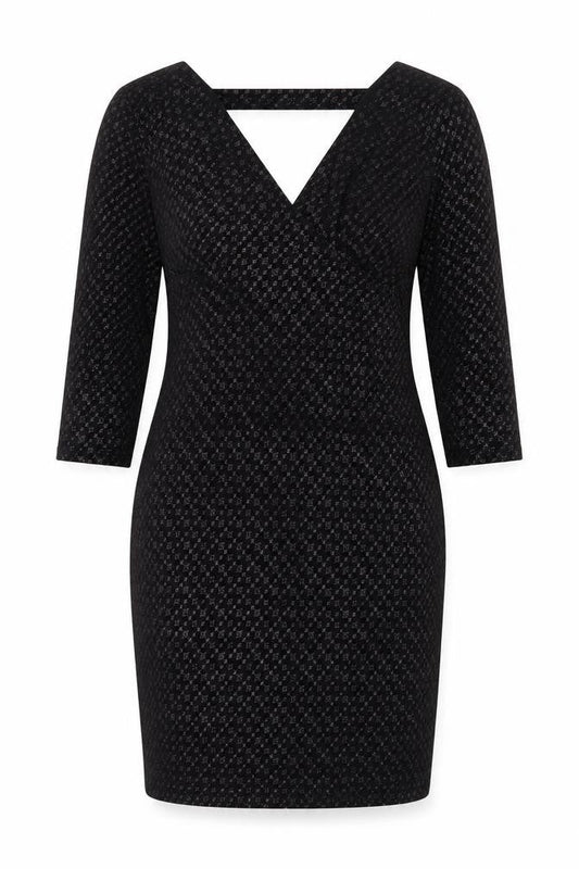 Quiz Women’s Black Glitter Bodycon Knee Length Dress Size 16