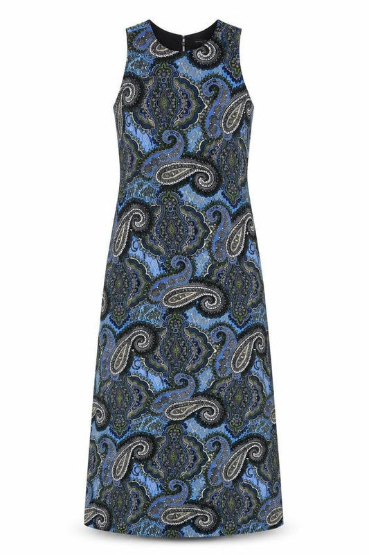 Dorothy Perkins Womens Blue Paisley Shift Dress Size 12 Sleeveless