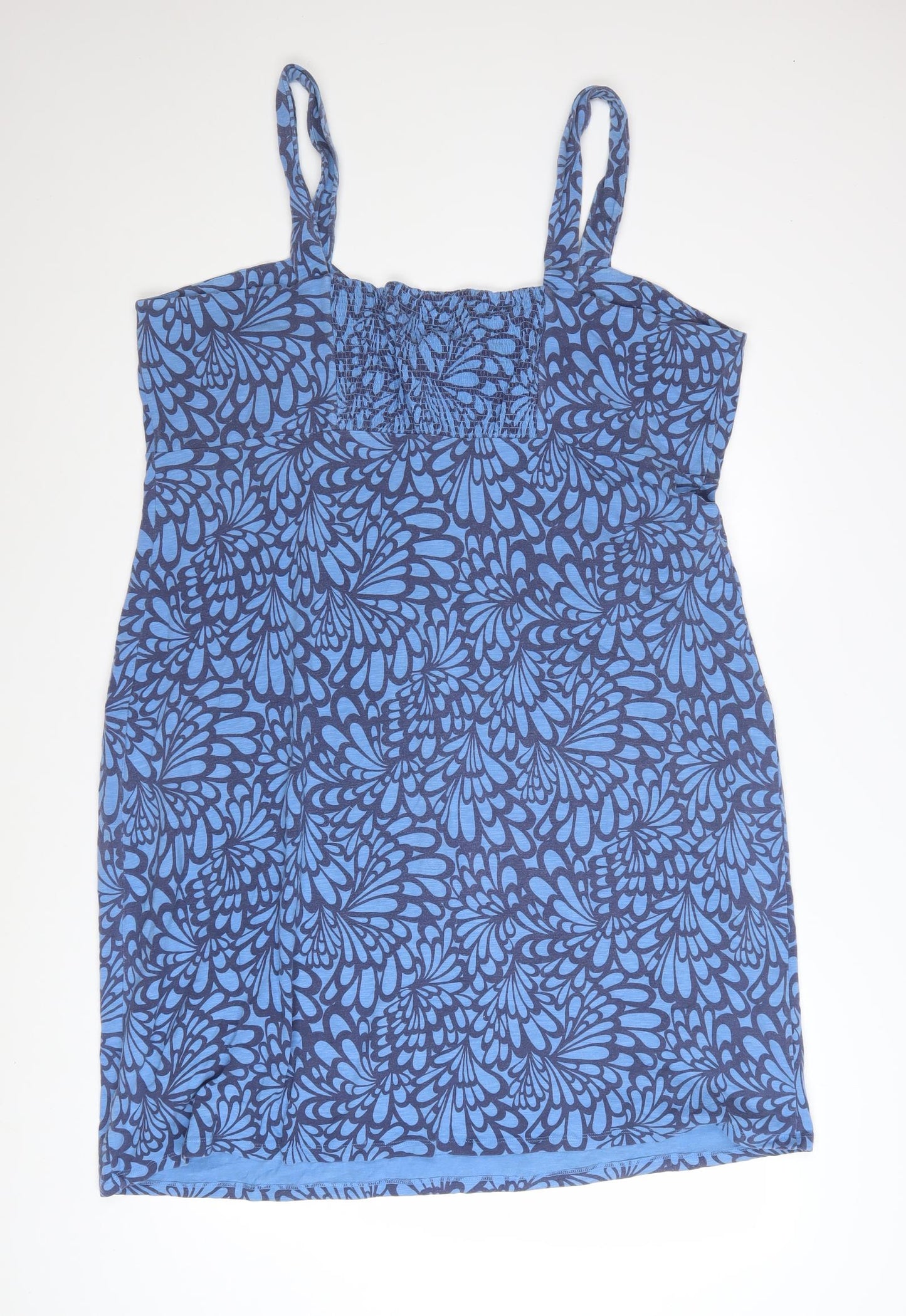 Boden Women Blue Floral Sleeveless Stretch Slip Dress Size 12