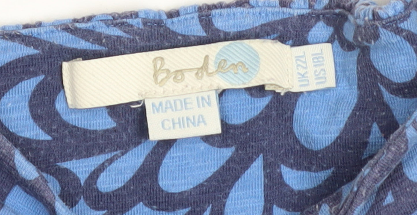 Boden Women Blue Floral Sleeveless Stretch Slip Dress Size 12