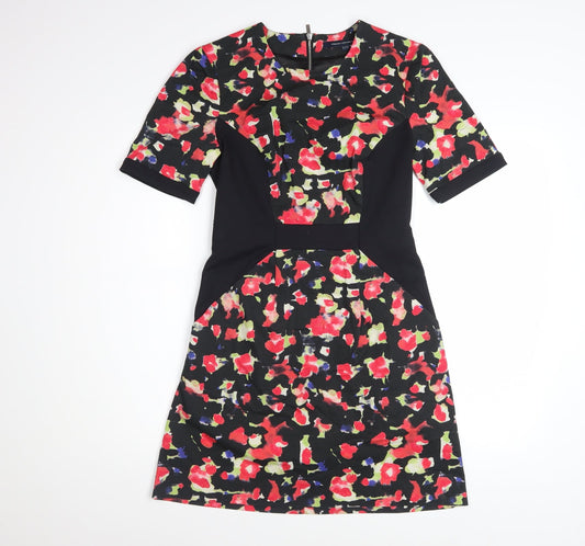 French Connection Women's Multicoloured Floral Sheath Dress Size 10