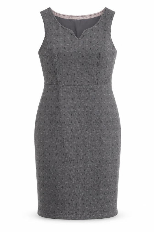 White Stuff Women Grey Size 10 Sleeveless Sheath Workwear Dress