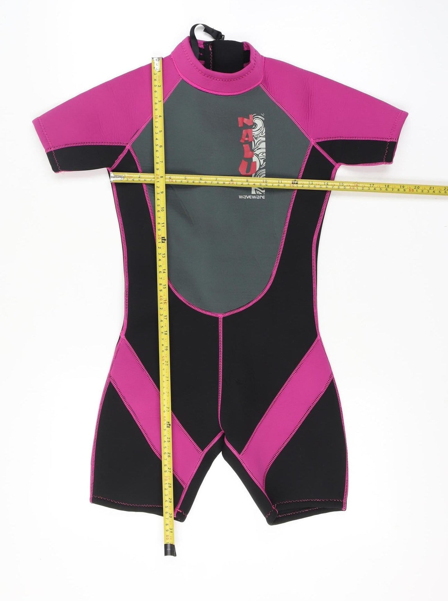 Nalu Waveware Girls Pink & Black Short Sleeve Wetsuit 13-14 Years