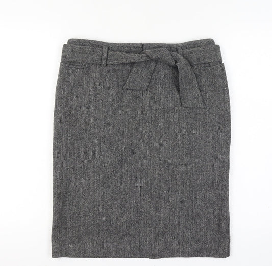 Kookai Women's Grey Wool Tweed Pencil Skirt Size 12