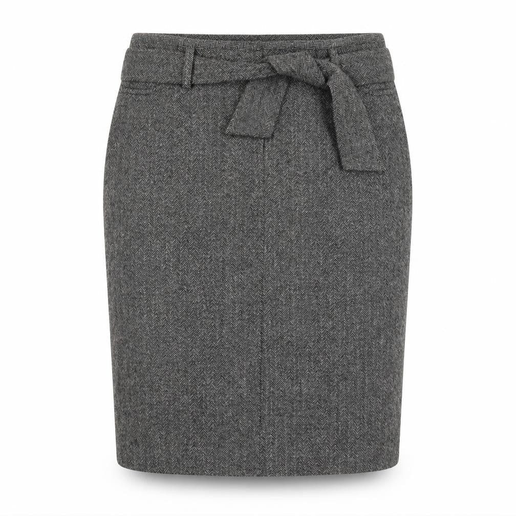Kookai Women's Grey Wool Tweed Pencil Skirt Size 12