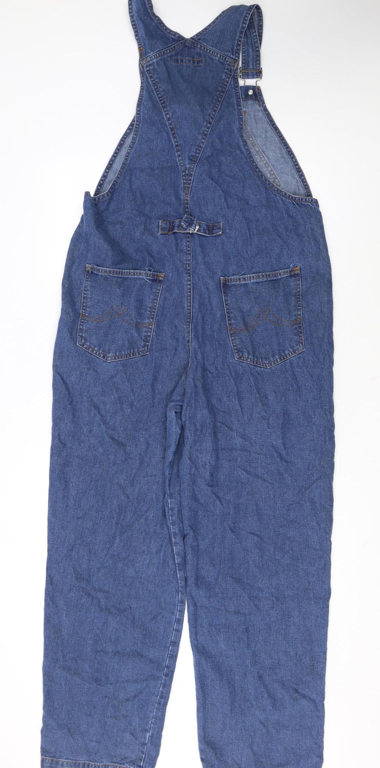 Karen Kane Essentials Women's Blue Denim Dungaree Jumpsuit L Casual