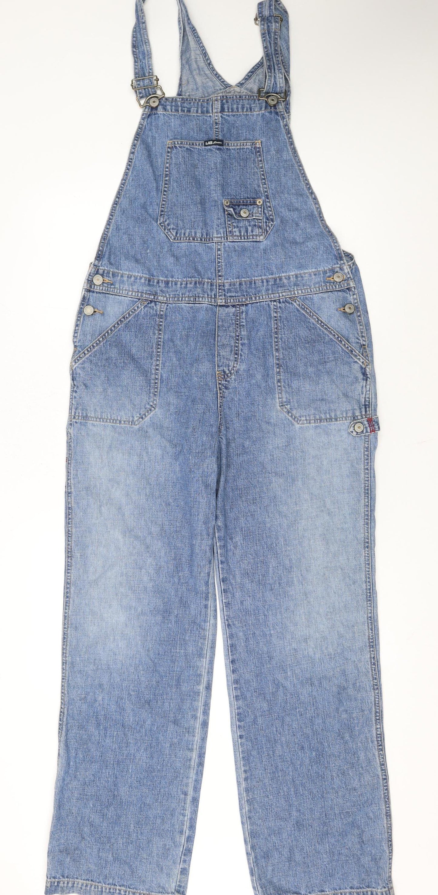 Unionbay Women Blue Denim Dungaree Jumpsuit Large 100% Cotton