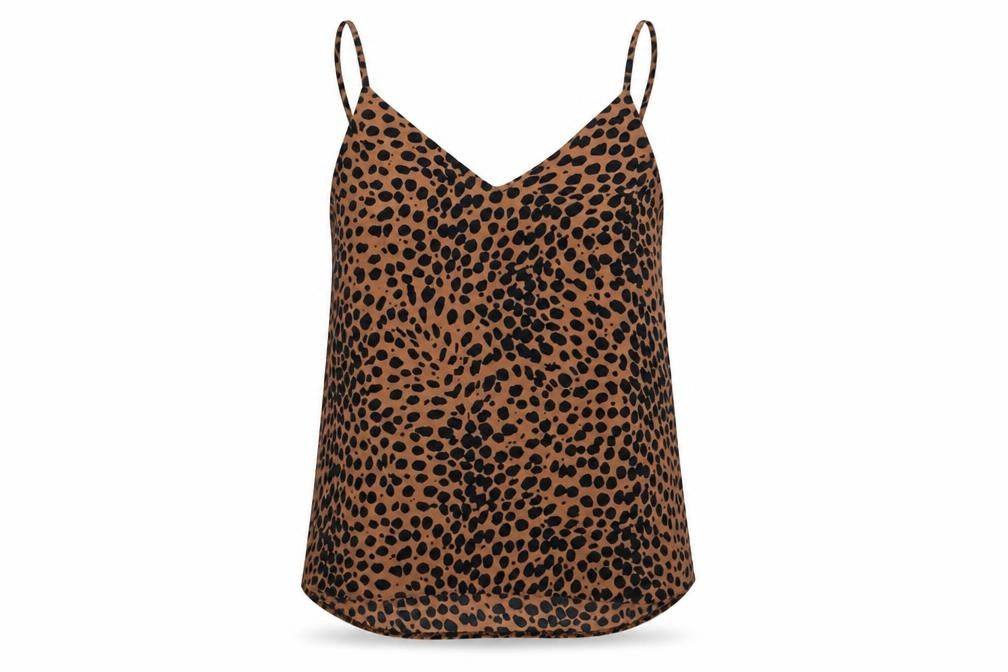 New Look Women Brown Animal Print Camisole Tank Top Size 8