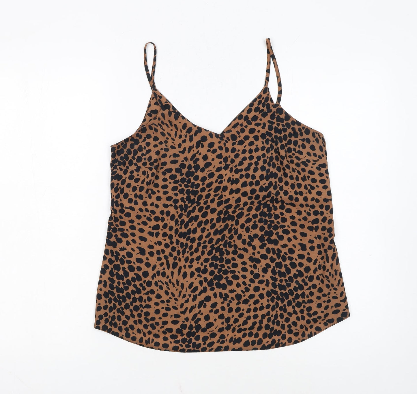 New Look Women Brown Animal Print Camisole Tank Top Size 8