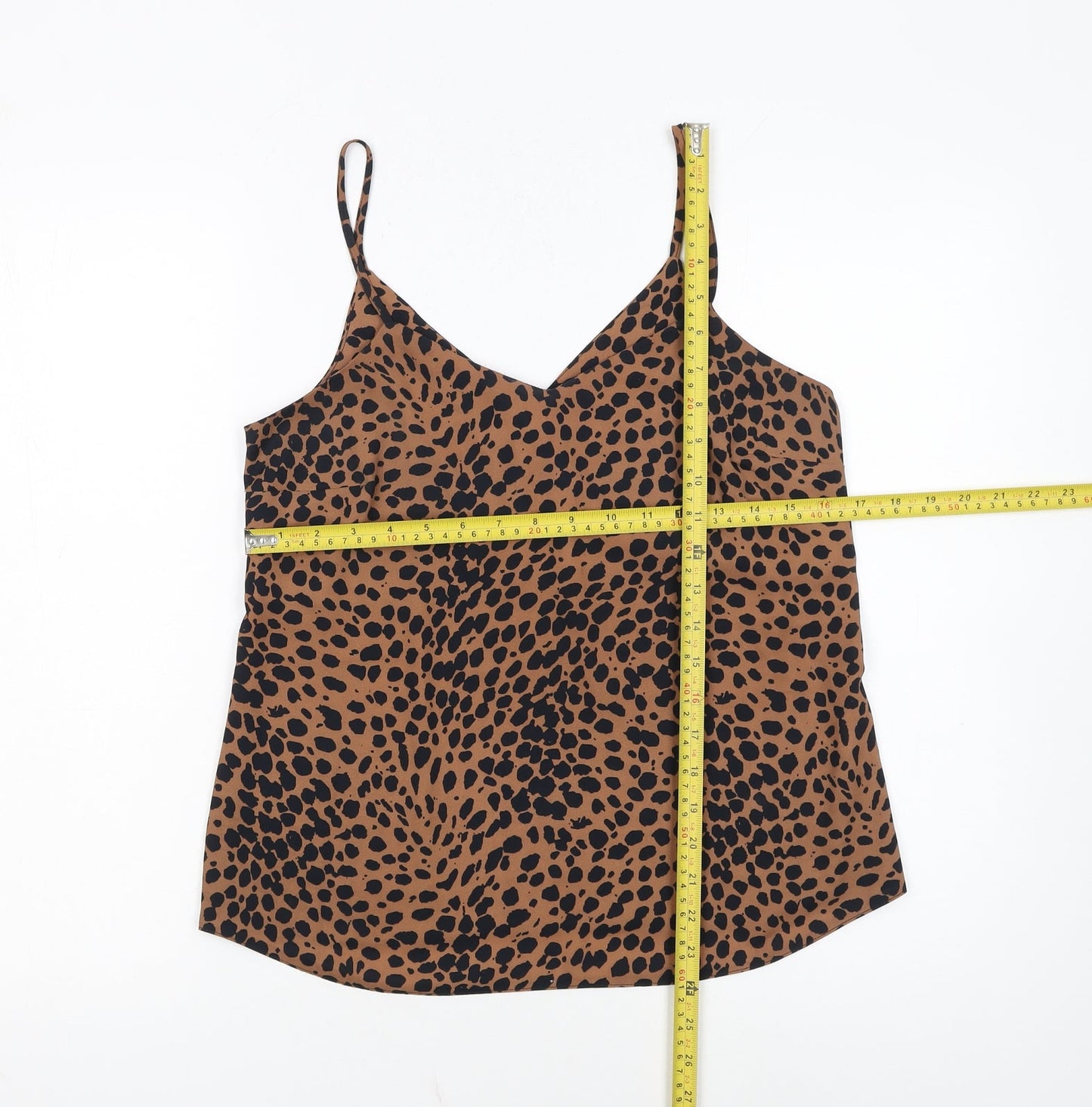 New Look Women Brown Animal Print Camisole Tank Top Size 8
