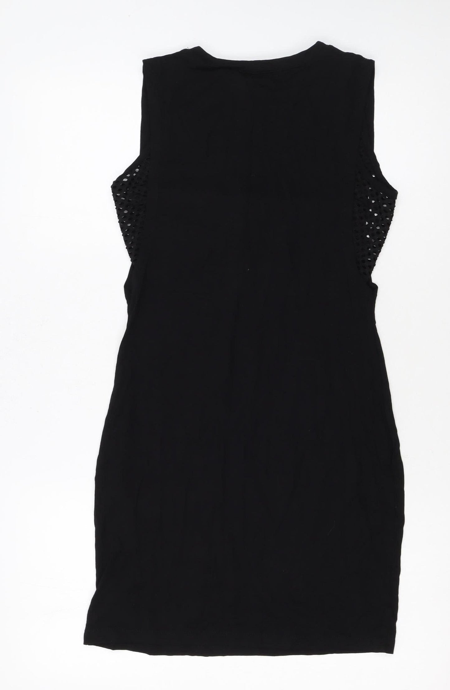 Select Womens Black Size 10 Rock Graphic Sleeveless T-Shirt Dress