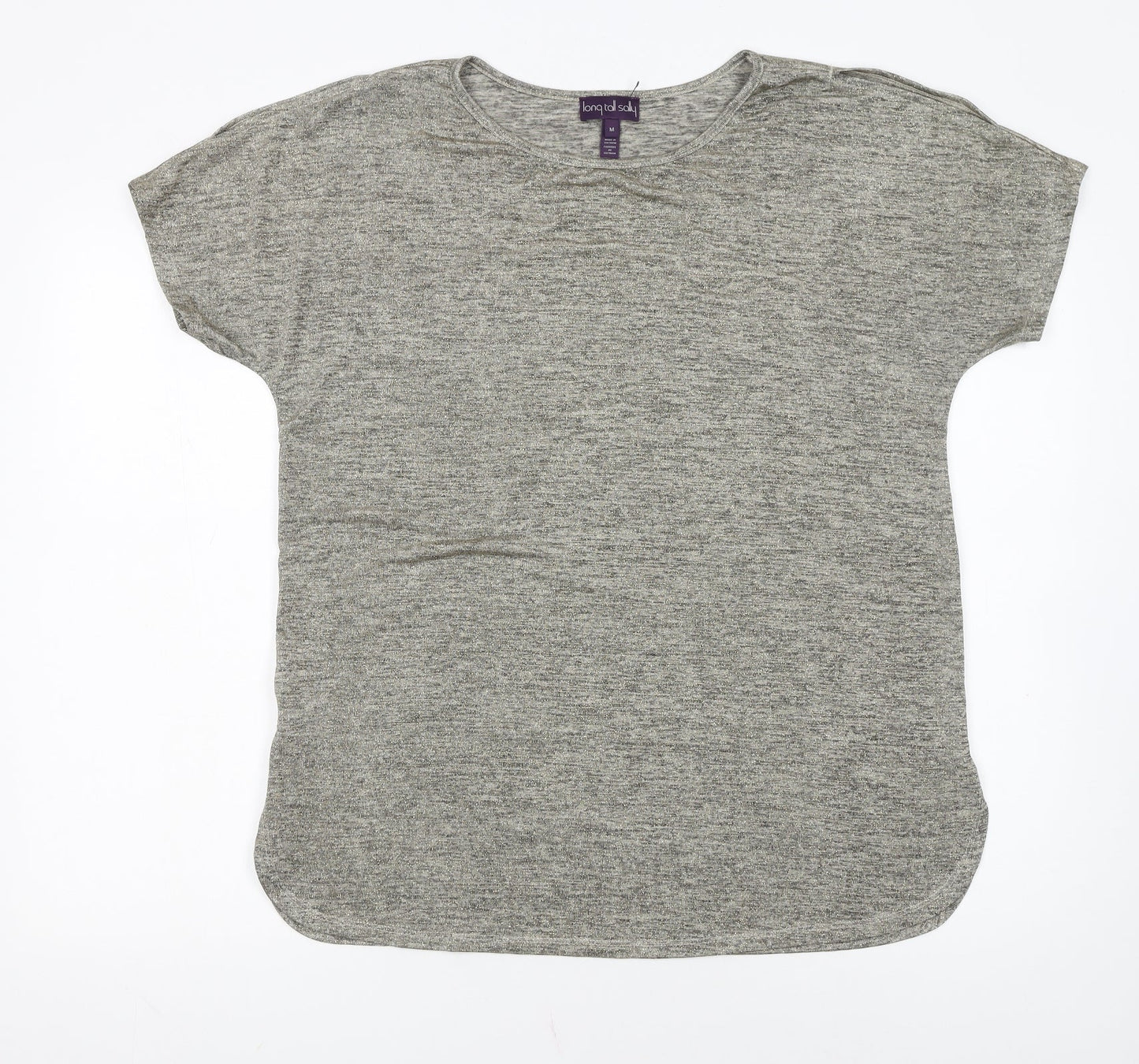 Long Tall Sally Women's Grey Basic Short Sleeve Jersey T-Shirt M Tall