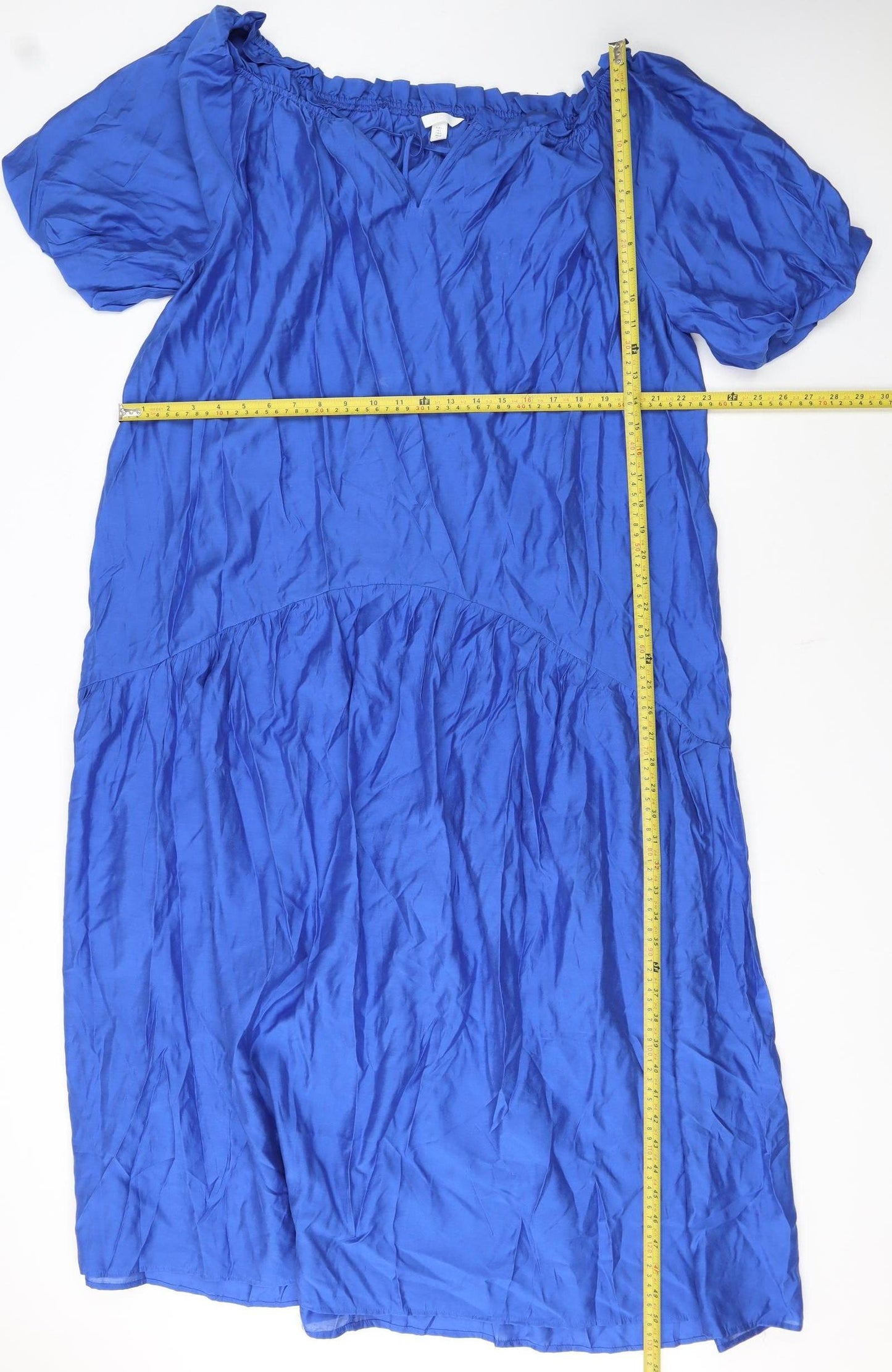 H&M Women's Blue Off Shoulder Shift Dress Size 14