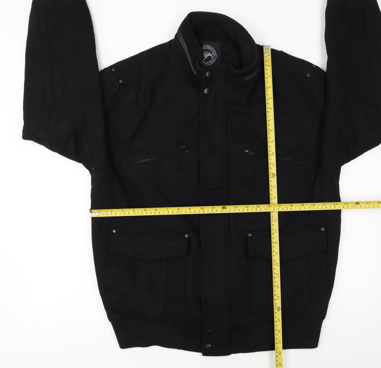 President Stone & Company Men’s Black Wool Blend Bomber Jacket M