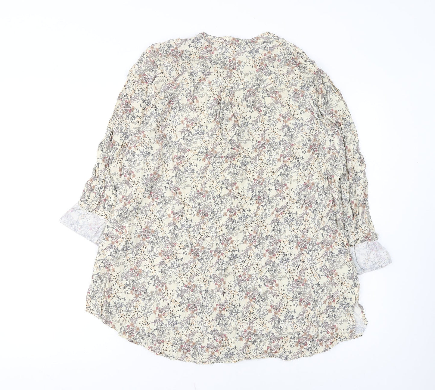 Cotswold Collections Womens Beige Floral Viscose Tunic Blouse Size 16