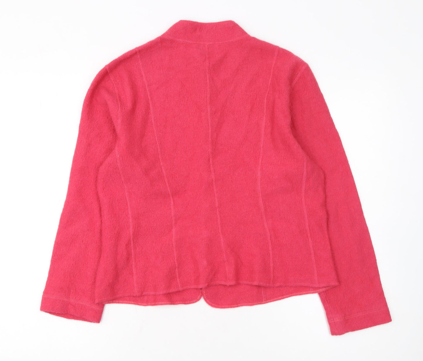 Talbots Womens Pink Wool Mock Neck Button Cardigan Medium