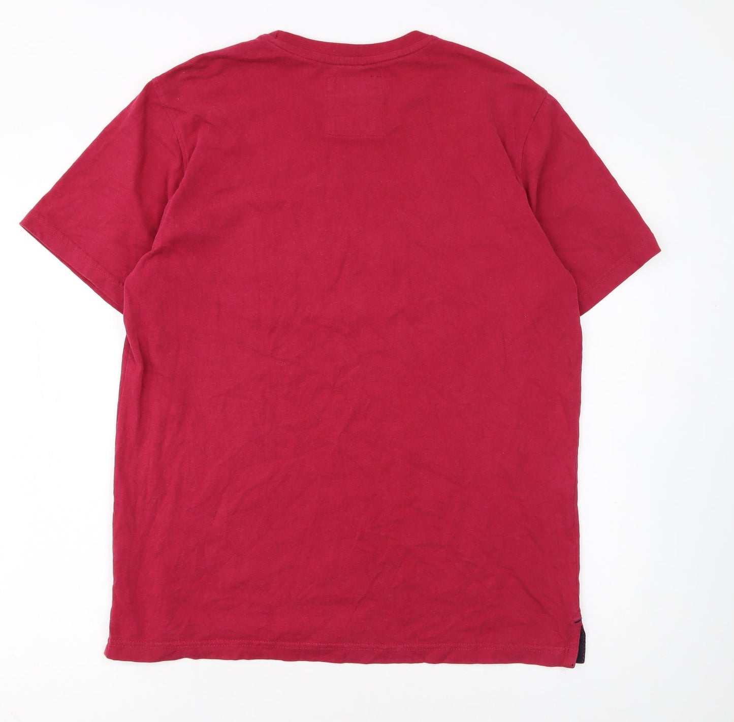 Crew Clothing Co. Men's Red Cotton Crew Neck Short Sleeve T-Shirt L