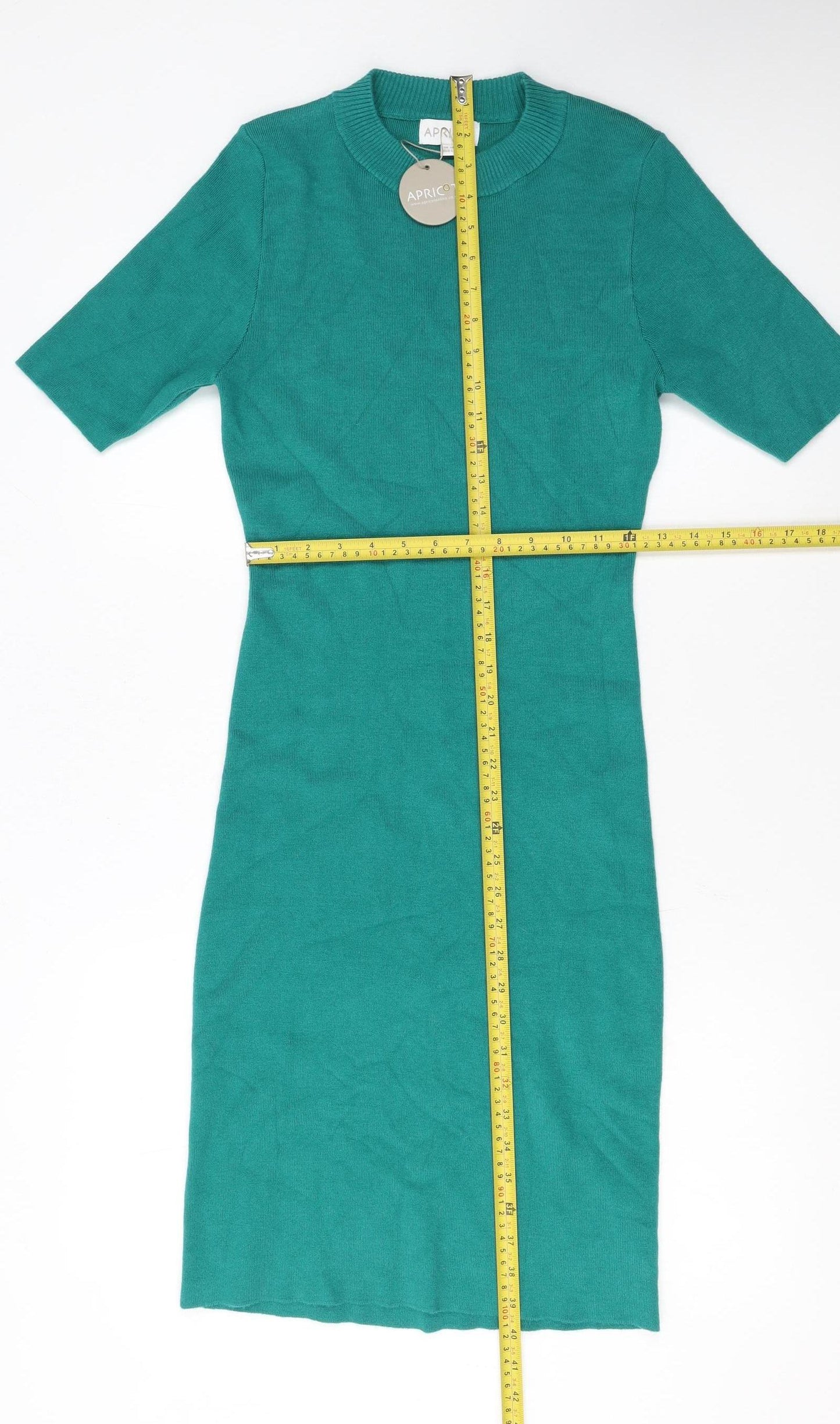 Apricot Women’s Green Knit Bodycon Dress Size 14