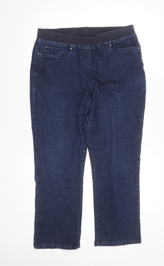 Gloria Vanderbilt Women's Blue Stretch Denim Pull-On Jeans Size 14