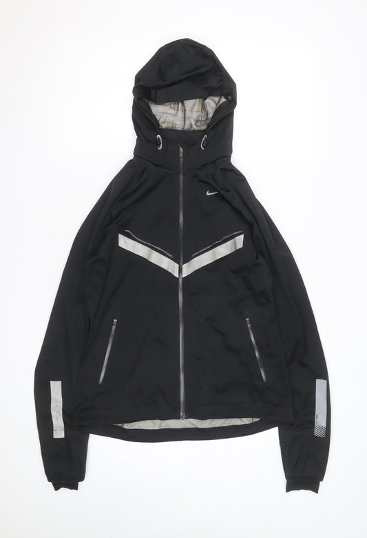 Nike Men's Black Storm-FIT Hooded Windbreaker Jacket Size S
