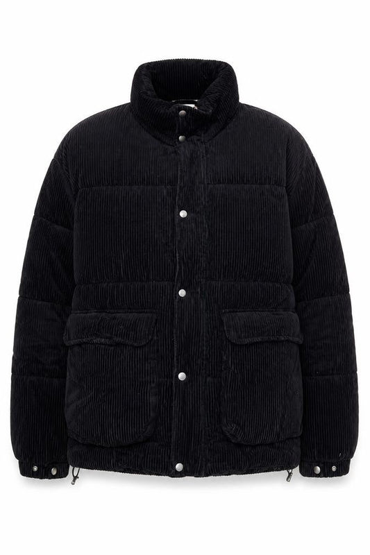 Zara Women Black Corduroy Puffer Jacket Size M