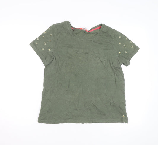 Joules Unisex Adults Green Cotton Star Embroidered Short Sleeve T-Shirt L