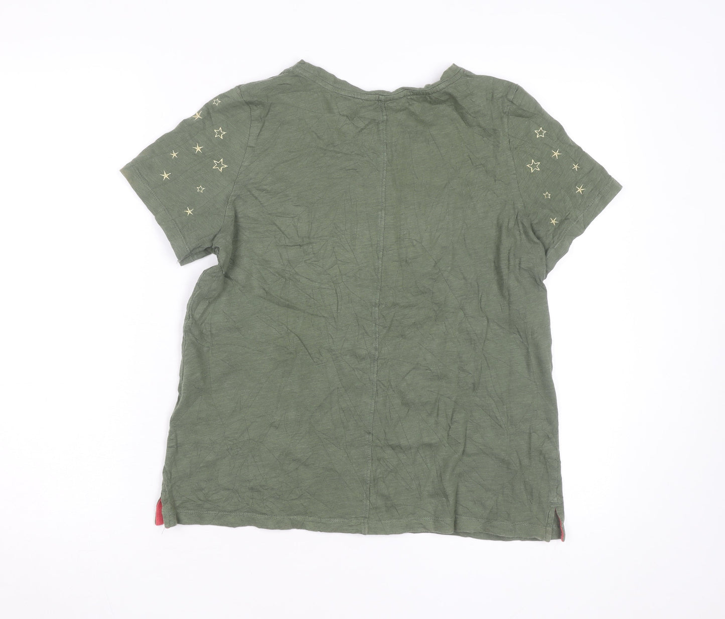 Joules Unisex Adults Green Cotton Star Embroidered Short Sleeve T-Shirt L