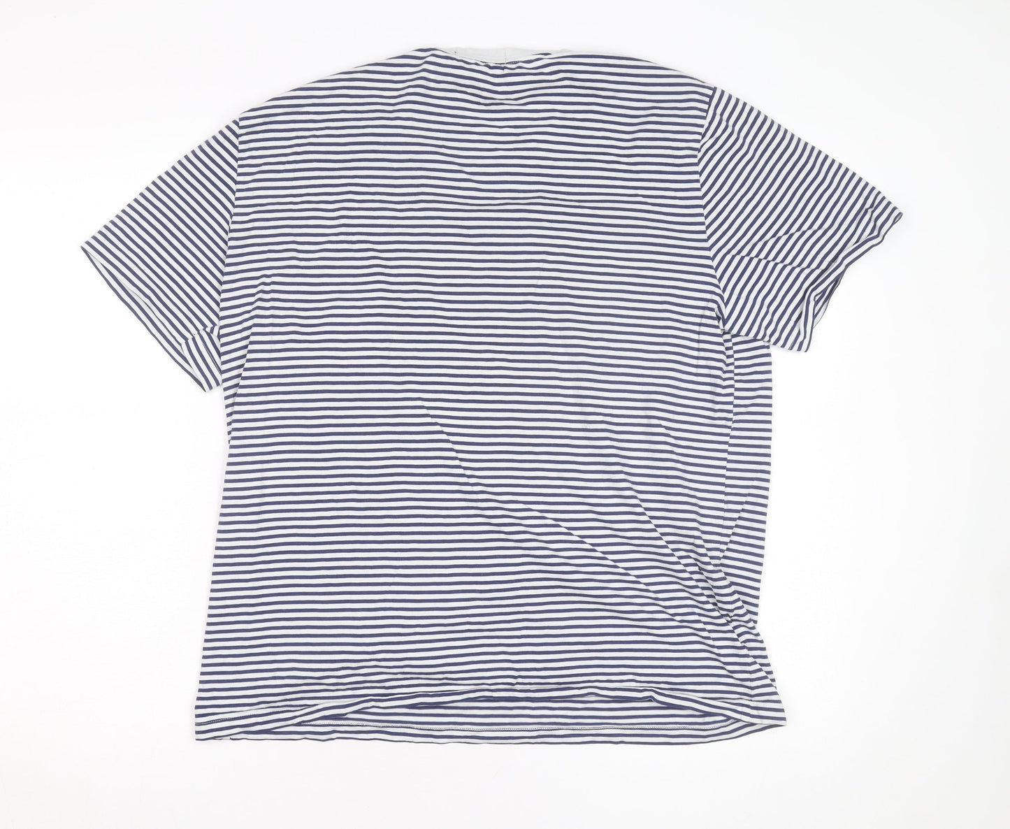 Fred Perry Men's Navy White Striped Crew Neck Cotton T-Shirt XL