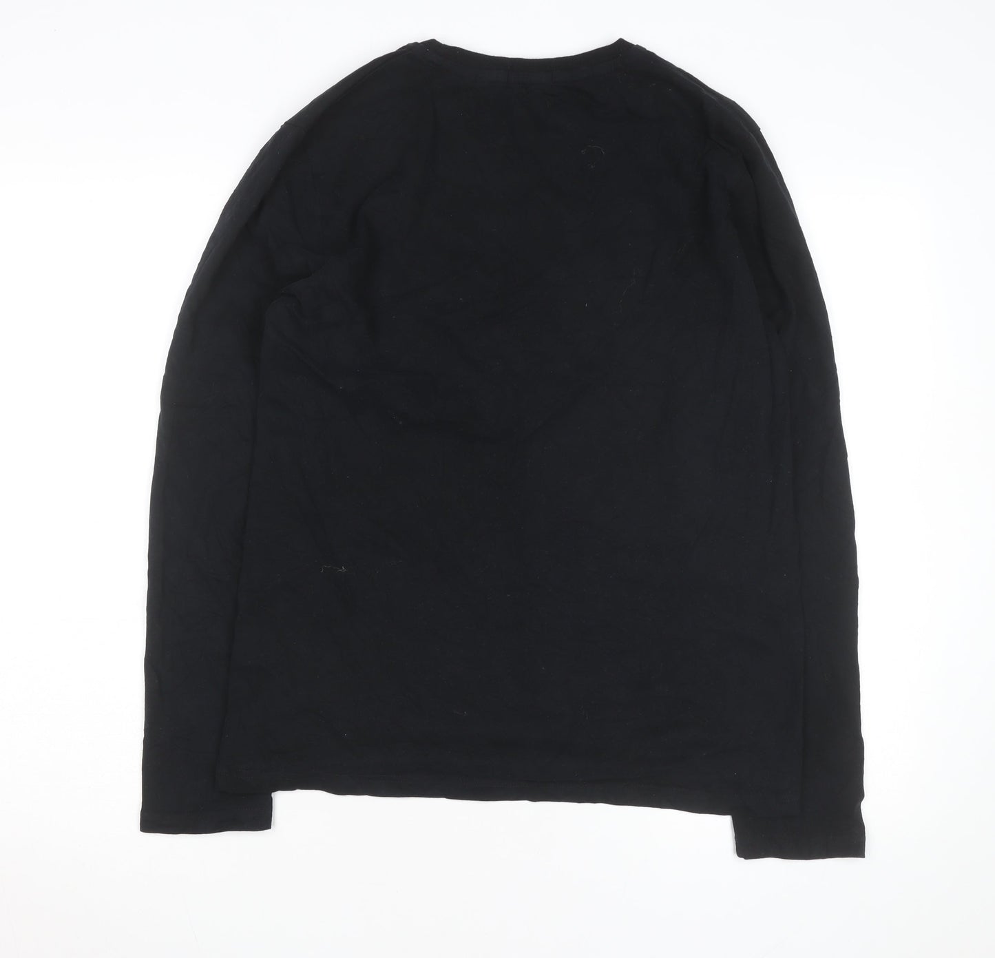 Superdry Men's Black Long Sleeve Cotton Crew Neck Top XL