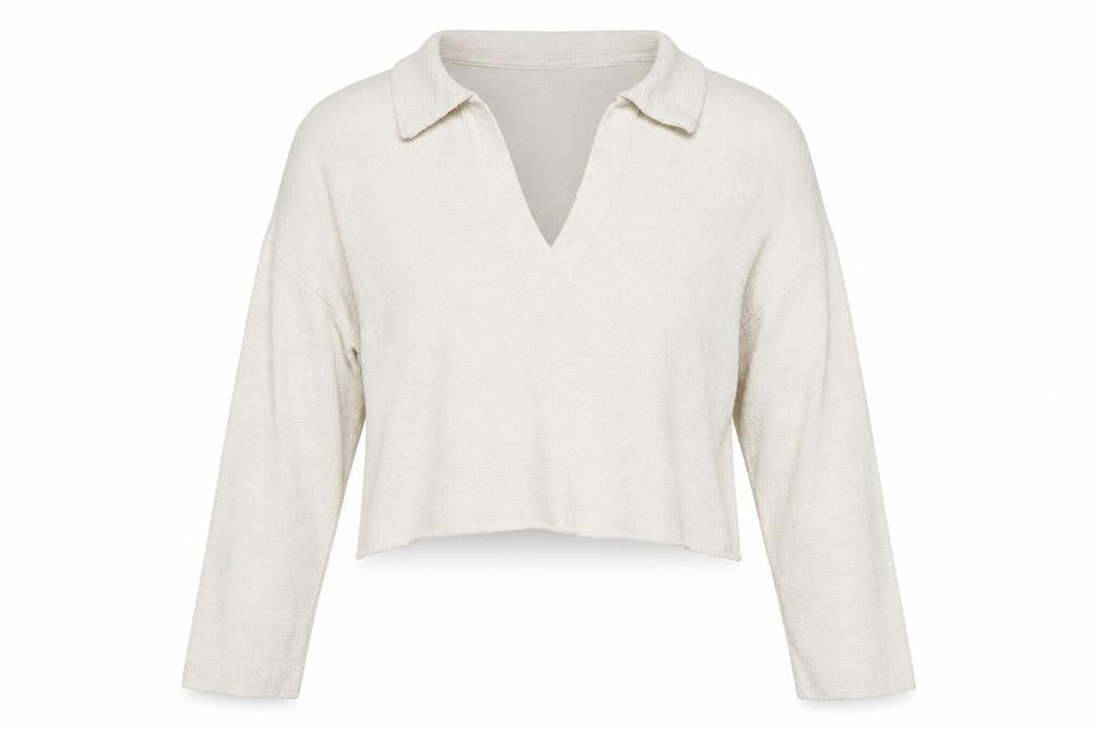 H&M MAMA Womens Ivory Collared Knit Pullover Jumper Size 12