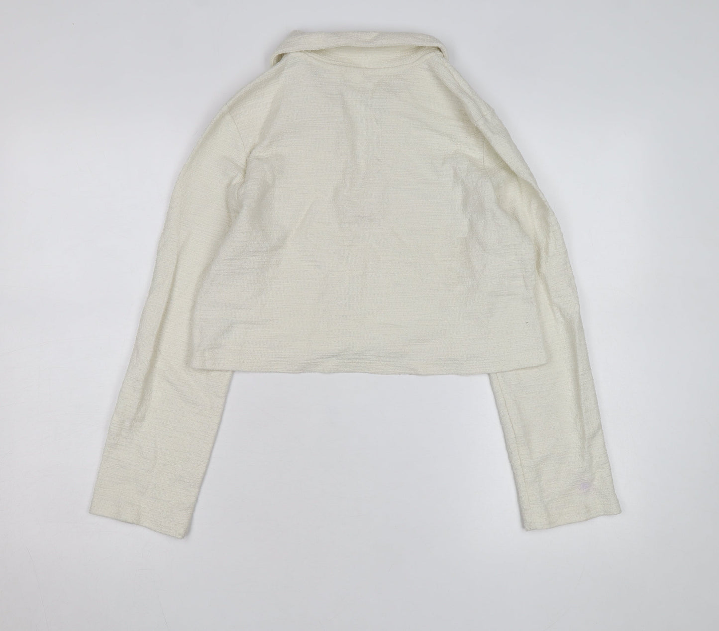 H&M MAMA Womens Ivory Collared Knit Pullover Jumper Size 12