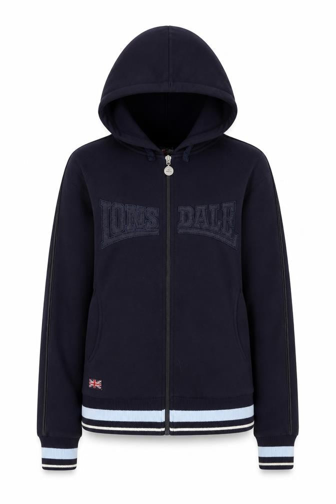 Lonsdale Womens Navy Full Zip Hoodie Size S Polyester Cotton