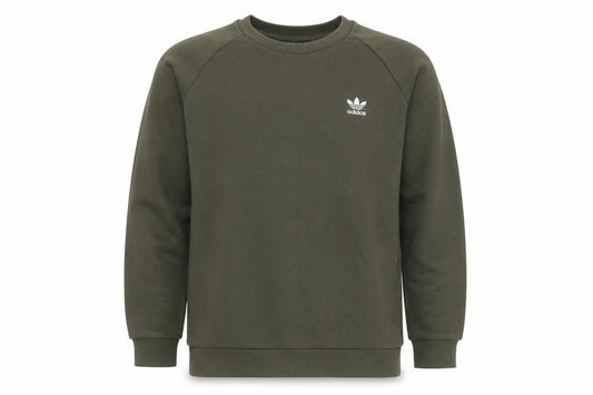 Adidas Men Green Crew Neck Pullover Sweatshirt M Regular Fit