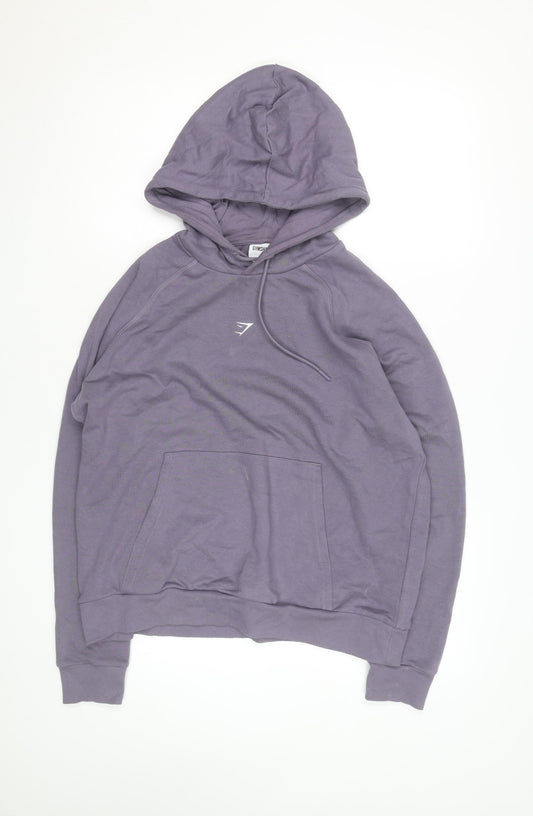 Gymshark Men's Purple Pullover Hoodie Size L Regular Fit Hooded Sweatshirt