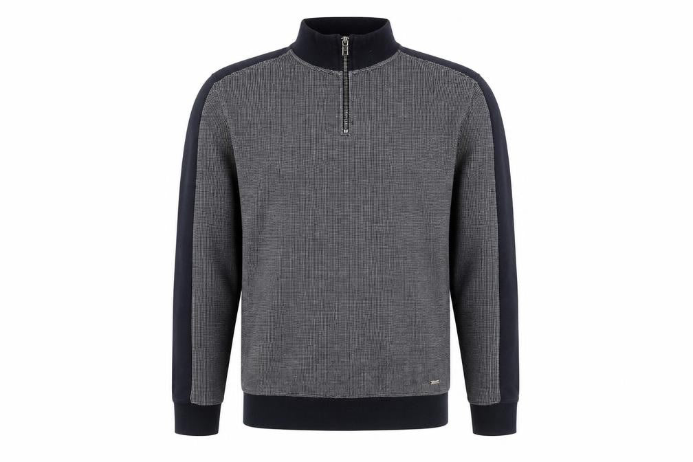 Next Men’s Grey High Neck 1/2 Zip Cotton Jumper Size L