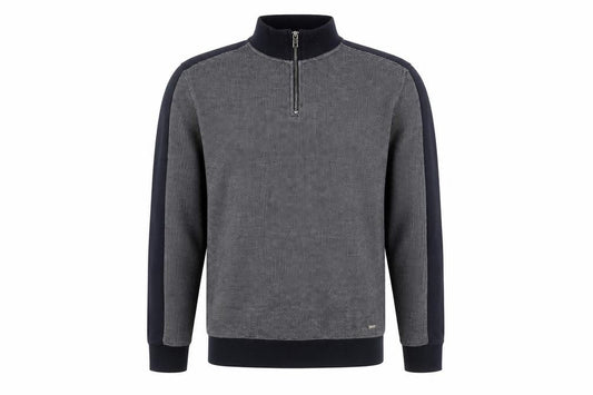 Next Men’s Grey High Neck 1/2 Zip Cotton Jumper Size L