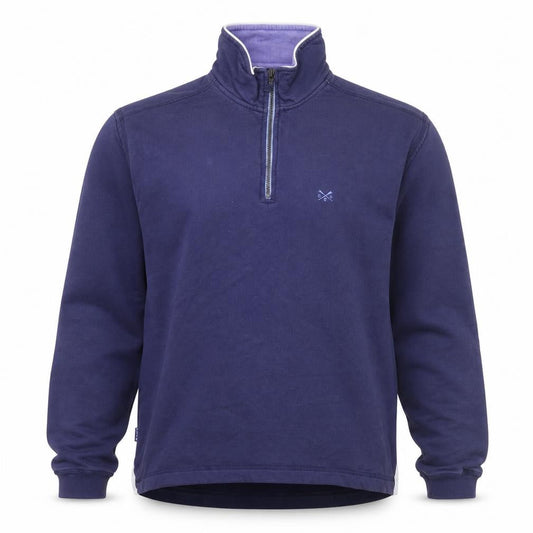 Crew Clothing Men’s Blue 1/4 Zip Pullover Sweatshirt Size S