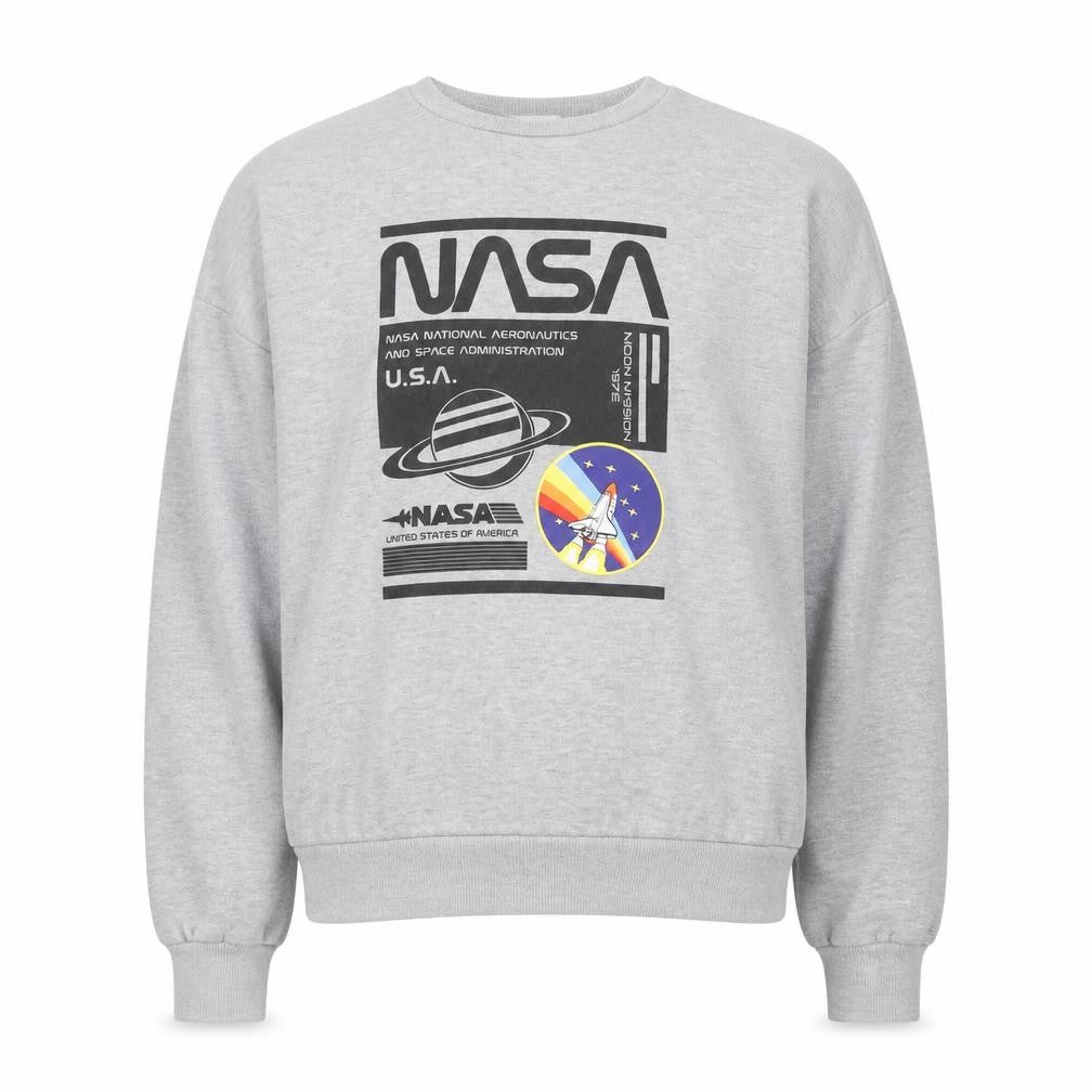 NASA Men's Grey Graphic Print Pullover Sweatshirt Size S