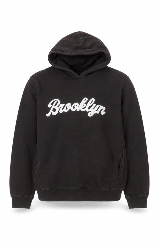 Marks & Spencer Men's Brown Pullover Hoodie Medium Brooklyn Graphic