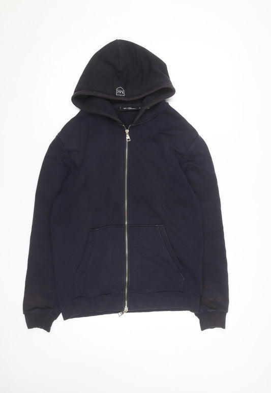 Millionaire Homme Men's Black Full Zip Hoodie M Logo Trim