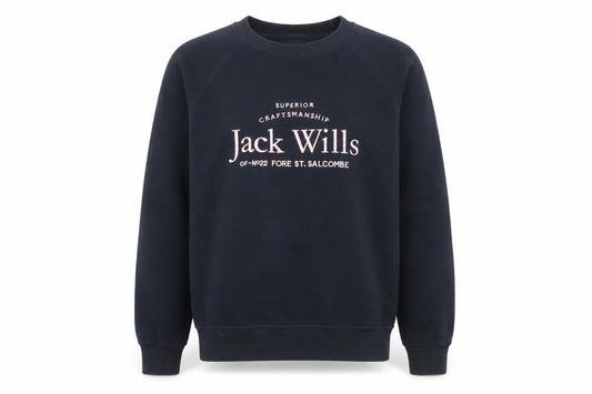 Jack Wills Unisex Adults Blue L Pullover Sweatshirt with Logo Print