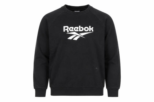 Reebok Unisex Black Medium Pullover Crew Neck Logo Sweatshirt