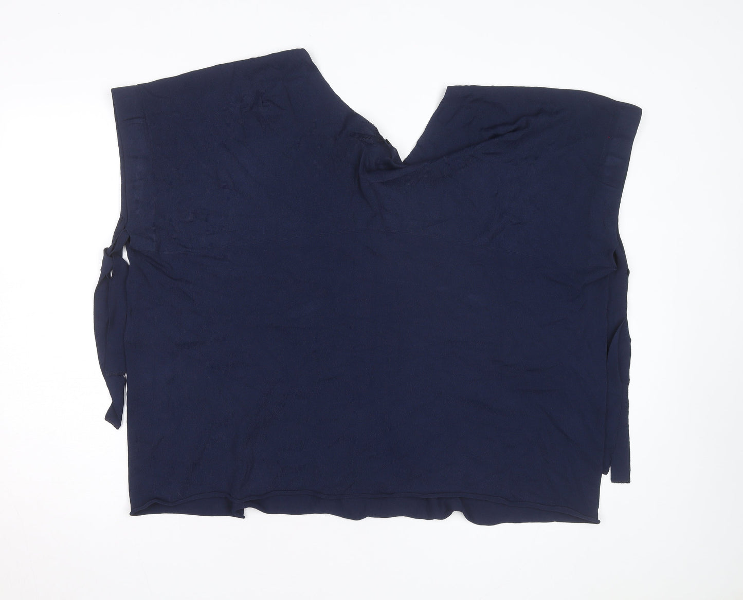 Annette Görtz Women Navy Blue L Tunic Jumper Belted V-Neck Knit Top