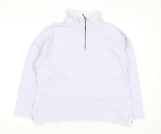 Crew Clothing Women Lilac 1/2 Zip Cotton Pullover Sweatshirt Size 12