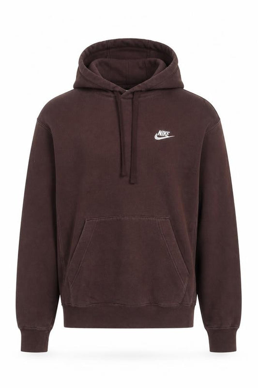 Nike Men's Brown Pullover Hoodie XS Fleece Logo Sweatshirt