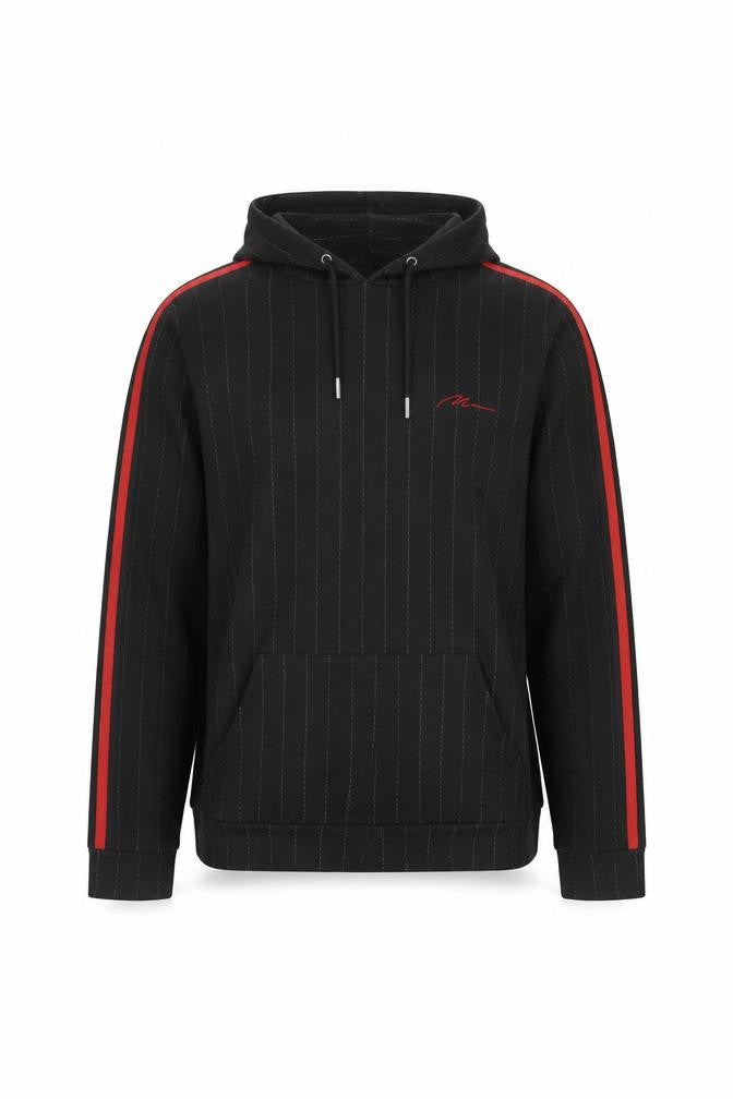 boohooMAN Men’s Black Striped Pullover Hoodie Size M
