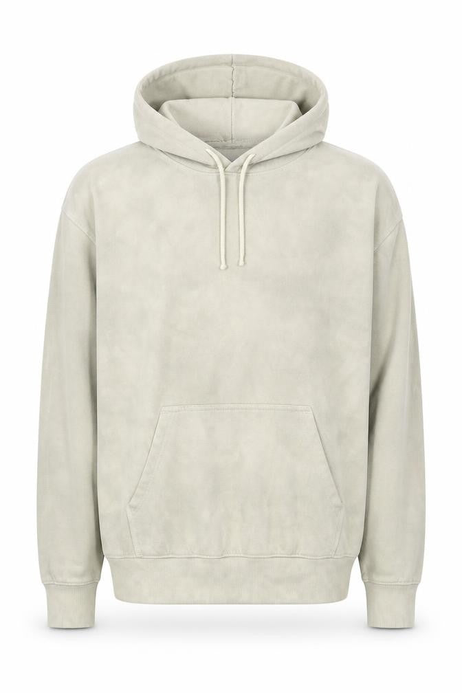 H&M Men's Beige Relaxed Fit Pullover Hoodie Size L