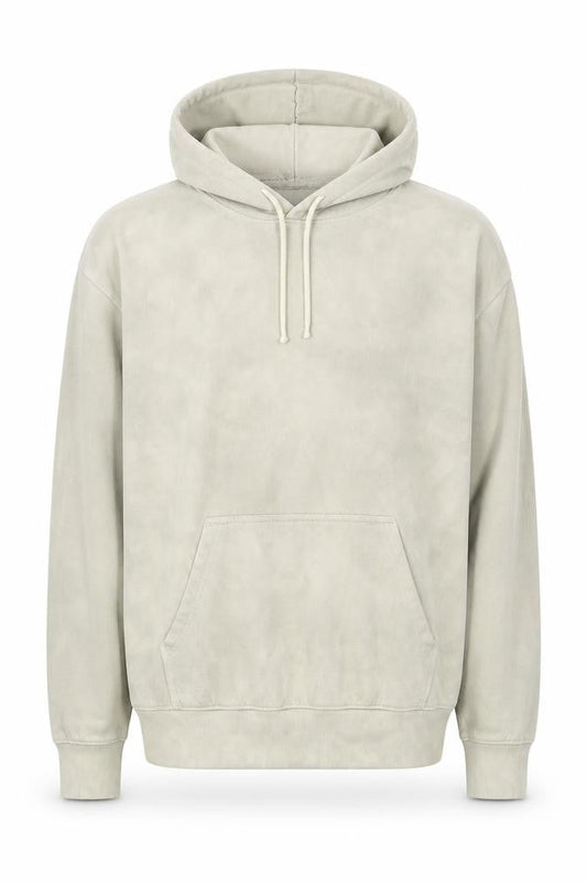H&M Men's Beige Relaxed Fit Pullover Hoodie Size L