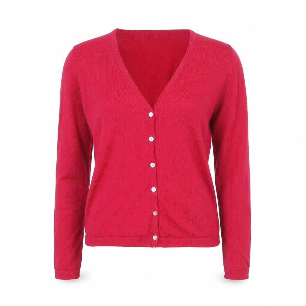 Kookai Women Red V-Neck Button Cardigan Size S